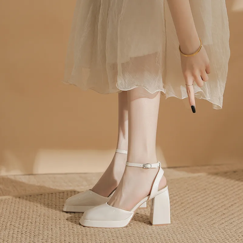 Zubumei Chunky Heel High Heels 9CM Women's-4