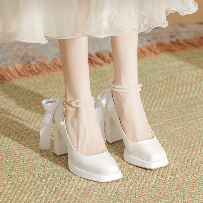 Zubumei Chunky Heel High Heels Women's-1