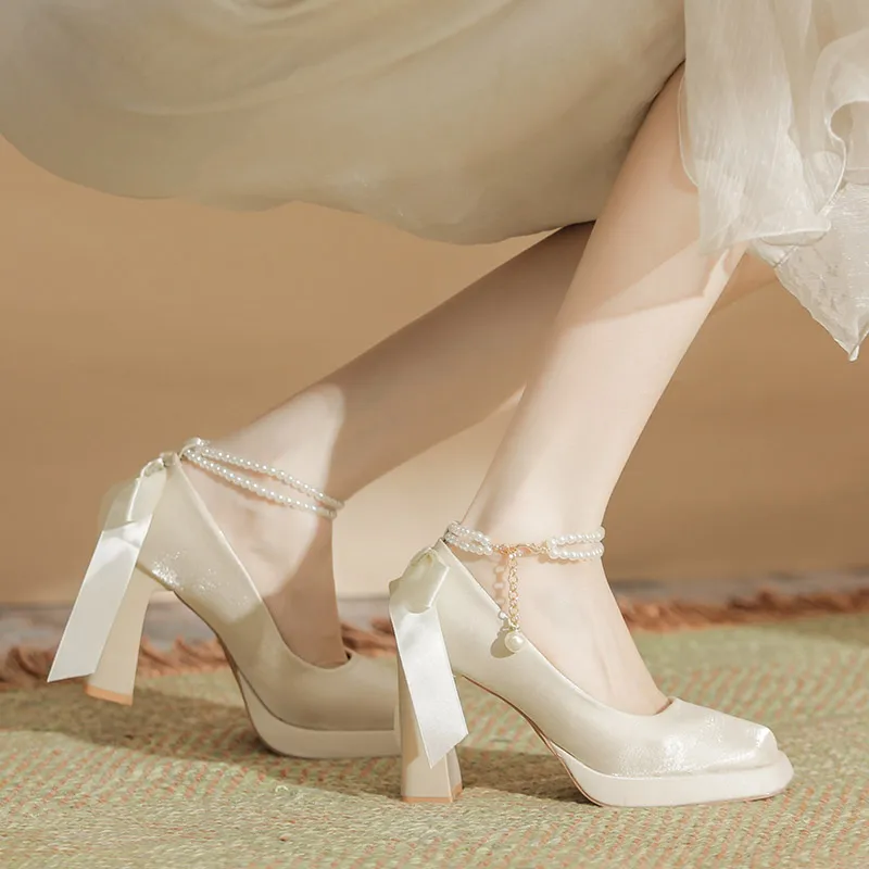 Zubumei Chunky Heel High Heels Women's-16