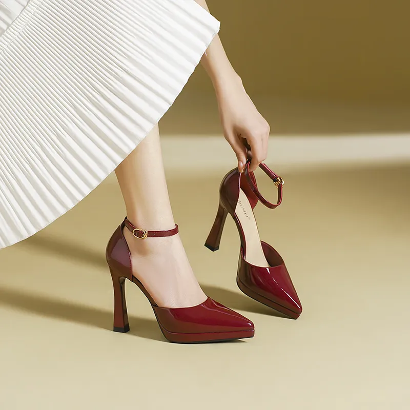 Zubumei Chunky Heel High Heels 10CM Women's-15