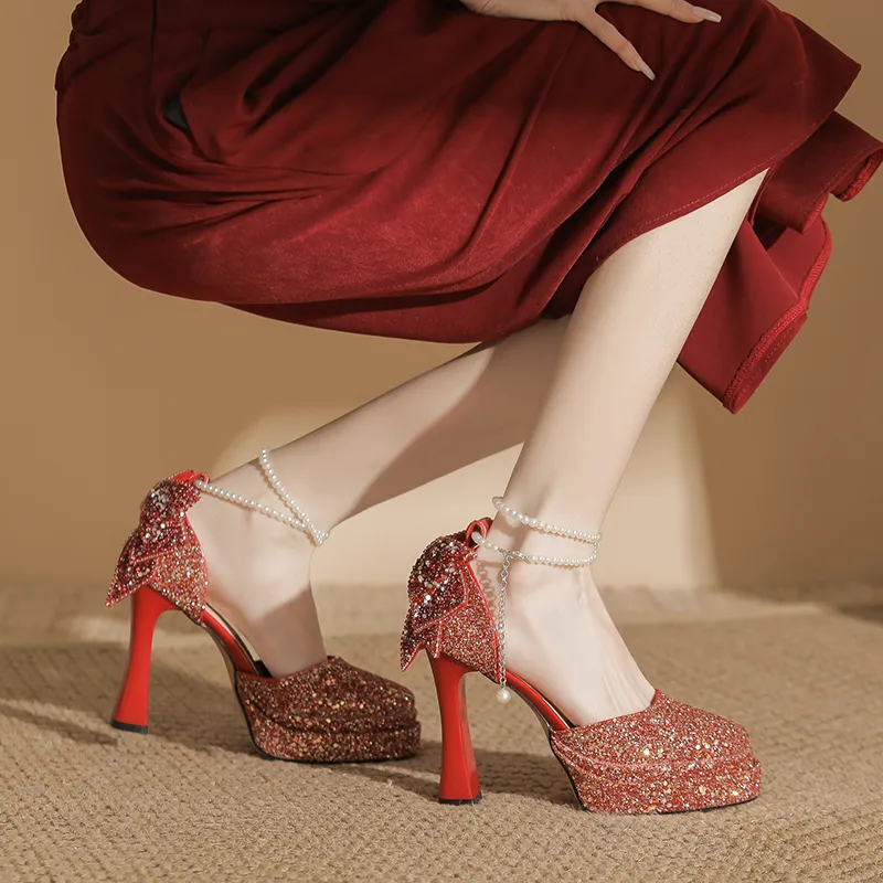 Zubumei Chunky Heel High Heels Women's-7