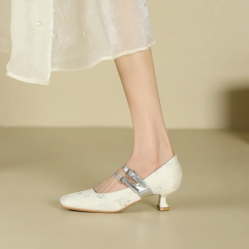 Zubumei Slim Heel High Heels 4CM Women's-13