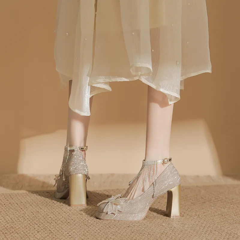 Zubumei Chunky Heel High Heels Women's-10