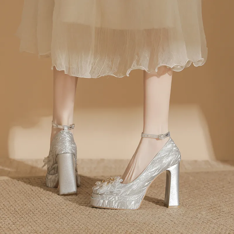 Zubumei Chunky Heel High Heels 11CM Women's-3