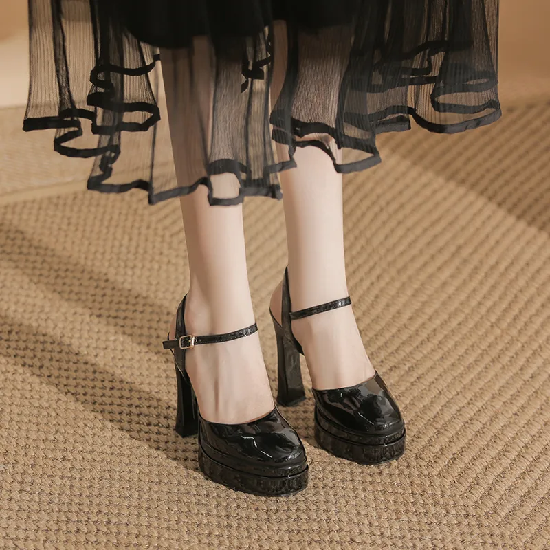 Zubumei Chunky Heel High Heels Women's-5