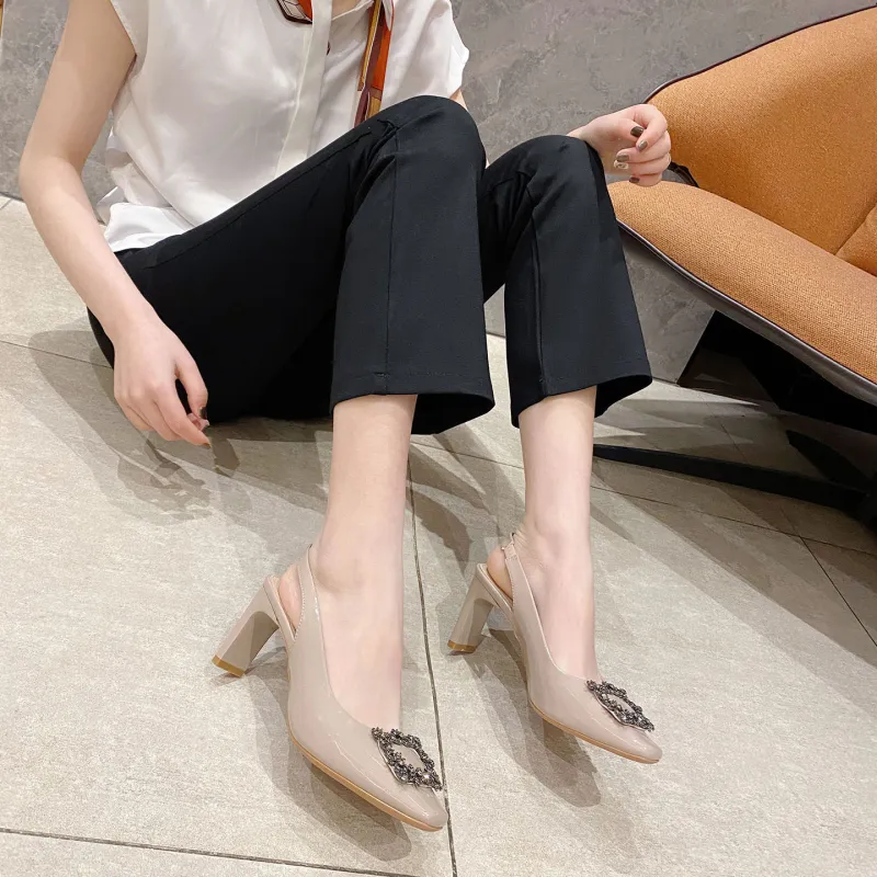 Zubumei Chunky Heel High Heels 7.5cm Women's-16