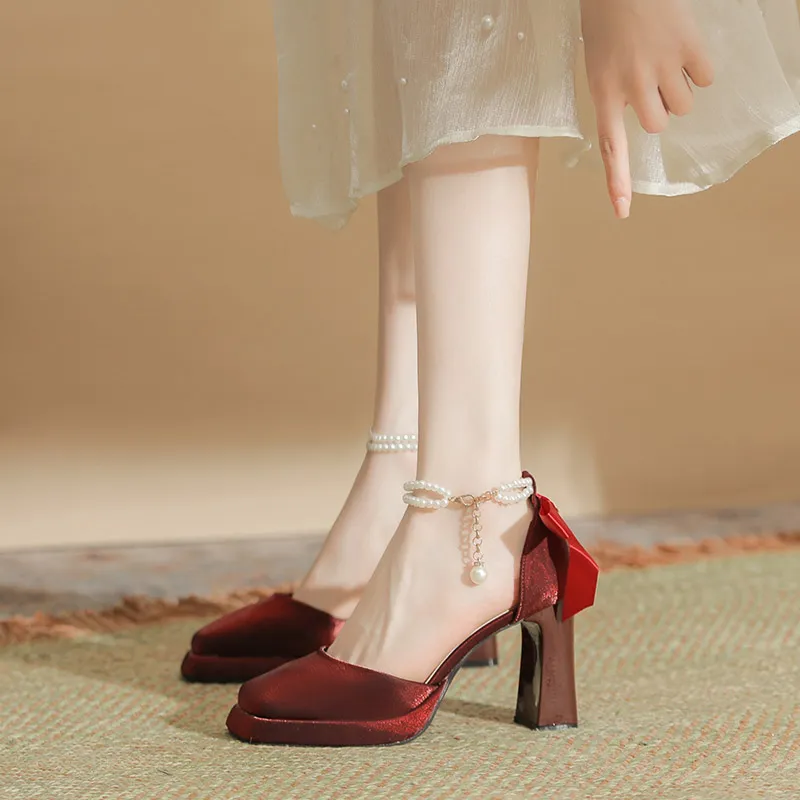 Zubumei Chunky Heel High Heels 7CM Women's-25