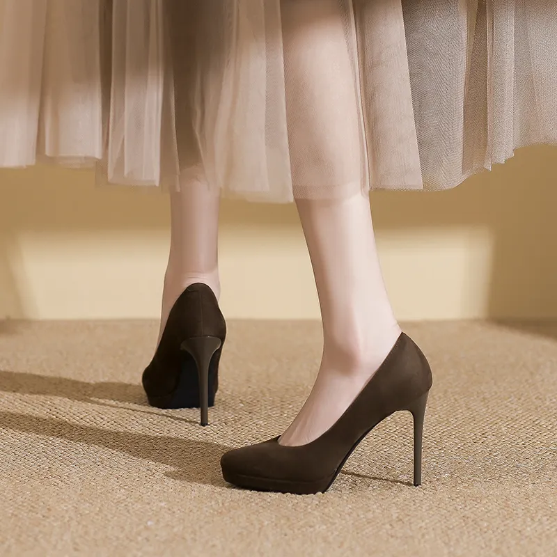 Zubumei Slim Heel High Heels 10CM Women's-22