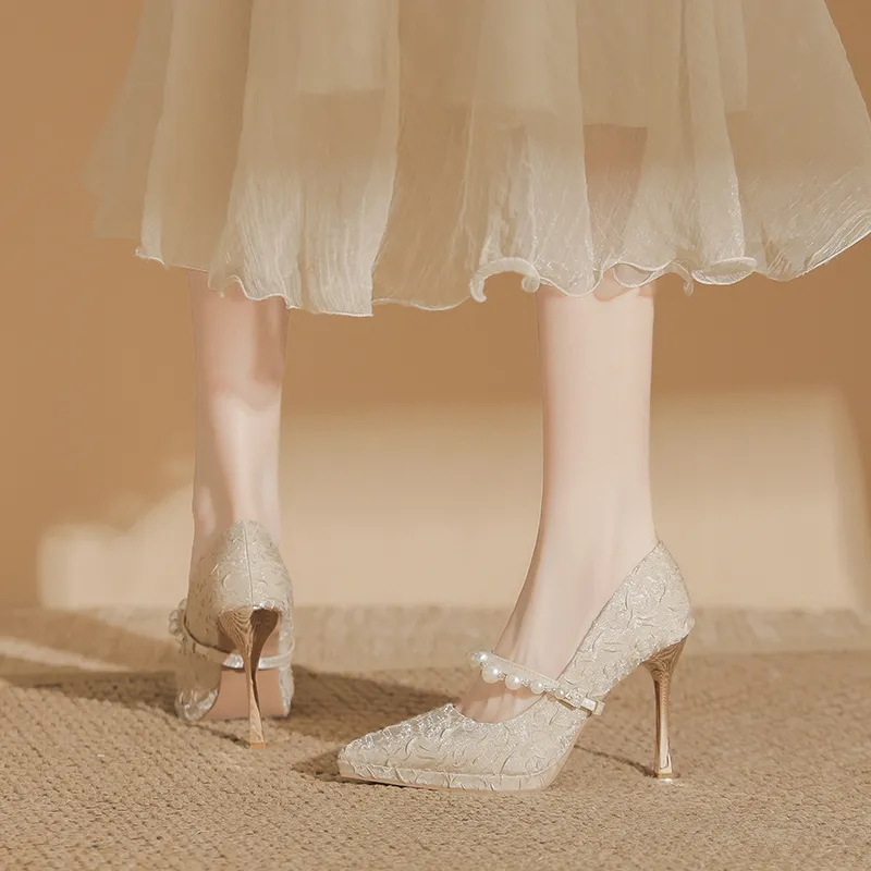 Zubumei High Heels Women's Champagne-4