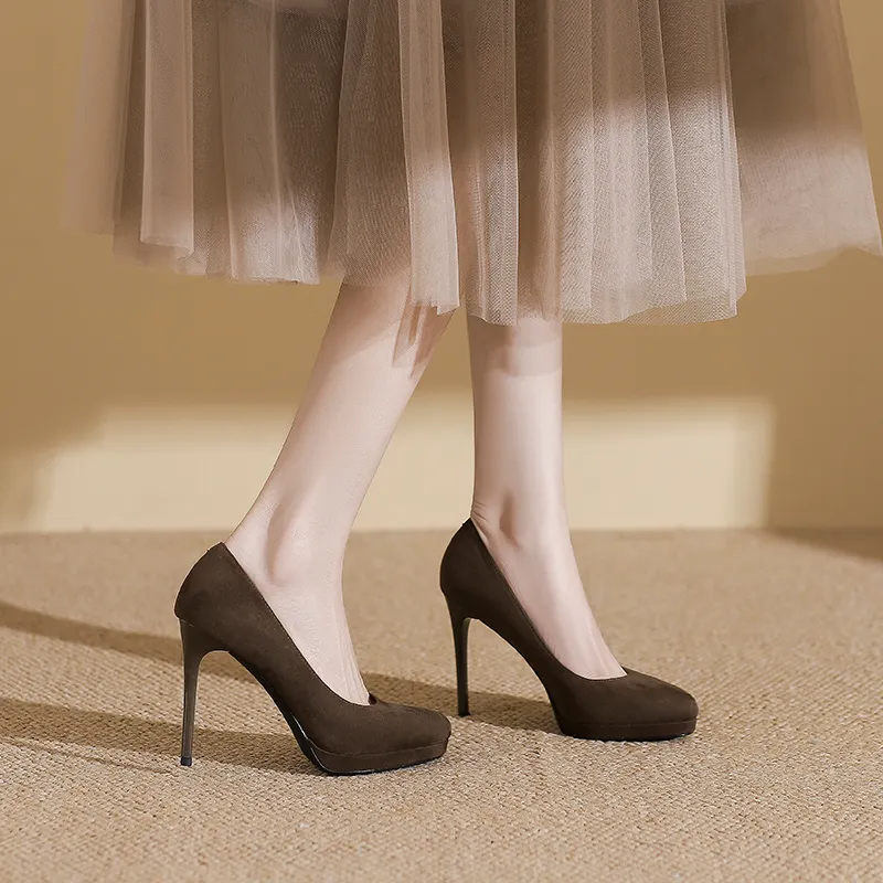 Zubumei Slim Heel High Heels 10CM Women's-21