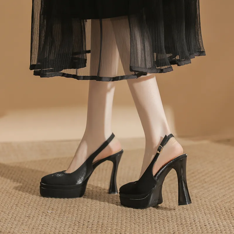 Zubumei Chunky Heel High Heels 11CM Women's-4