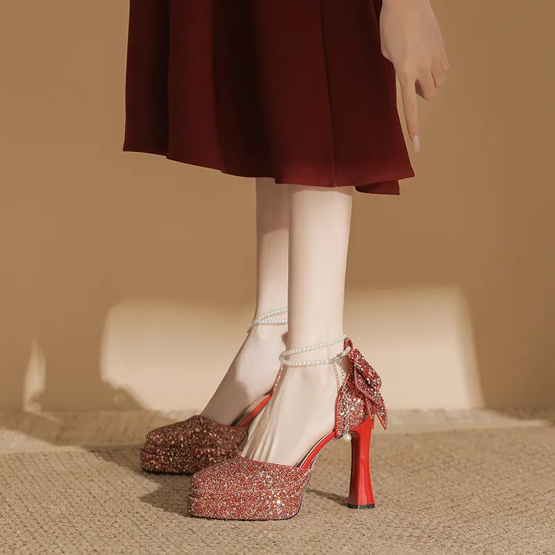 Zubumei Chunky Heel High Heels Women's-8