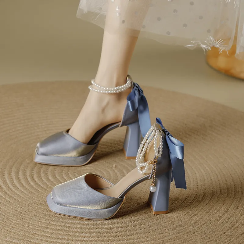 Zubumei Chunky Heel High Heels 7CM Women's-15