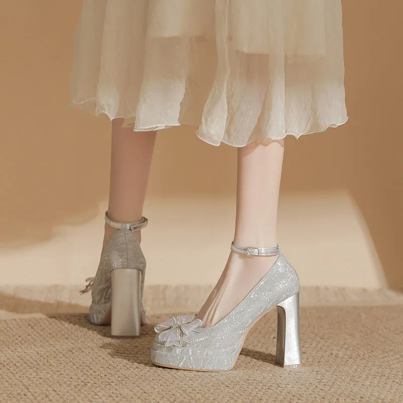 Zubumei Chunky Heel High Heels 11CM Women's-4