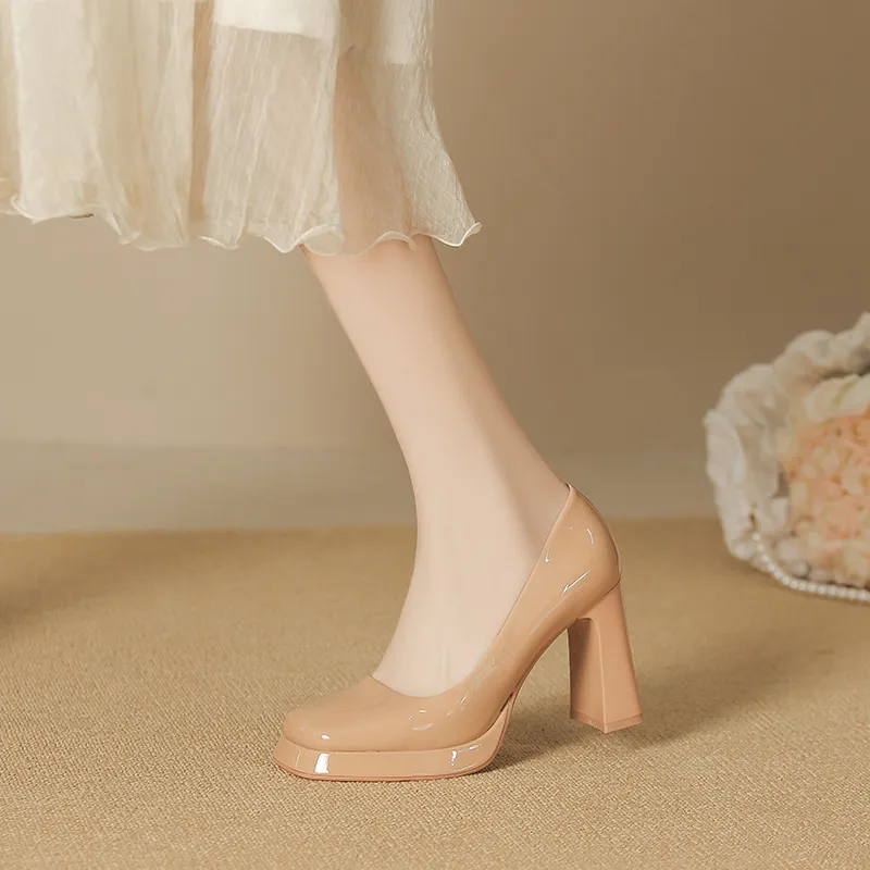 Zubumei Chunky Heel High Heels 8CM Women's-13