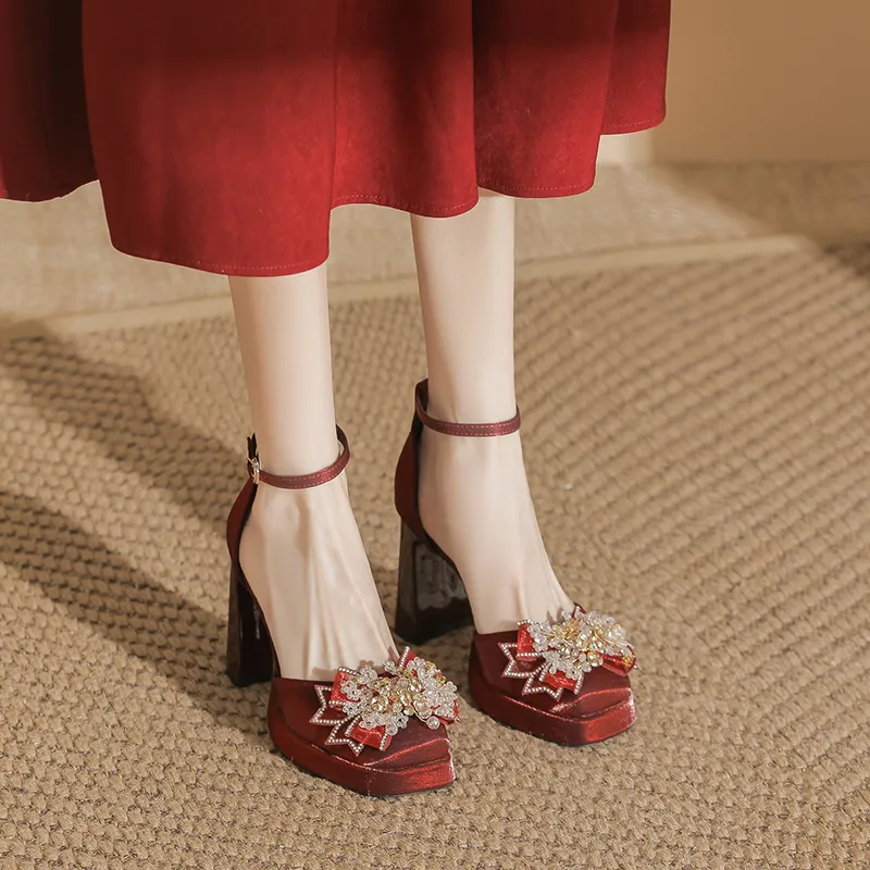 Zubumei Chunky Heel High Heels Women's-7