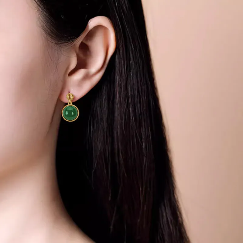 Gramda Hetian Jade Earrings Jasper Women's-6