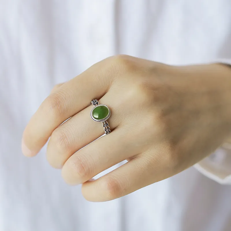 Gramda Hetian Jade Rings Women's Jasper-1