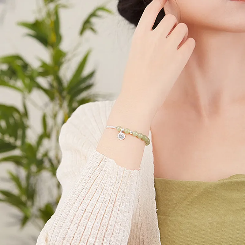 Gramda Hetian Jade Bracelets Green Jade Women's-3