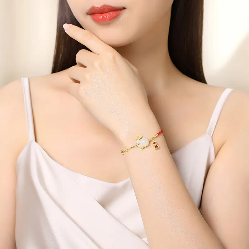 Gramda 925 Sterling Silver Hetian Jade Bracelets Women's Green Jade-2