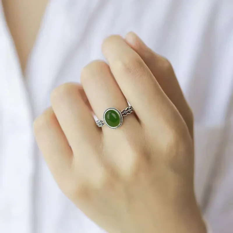 Gramda Hetian Jade Rings Women's Jasper-2