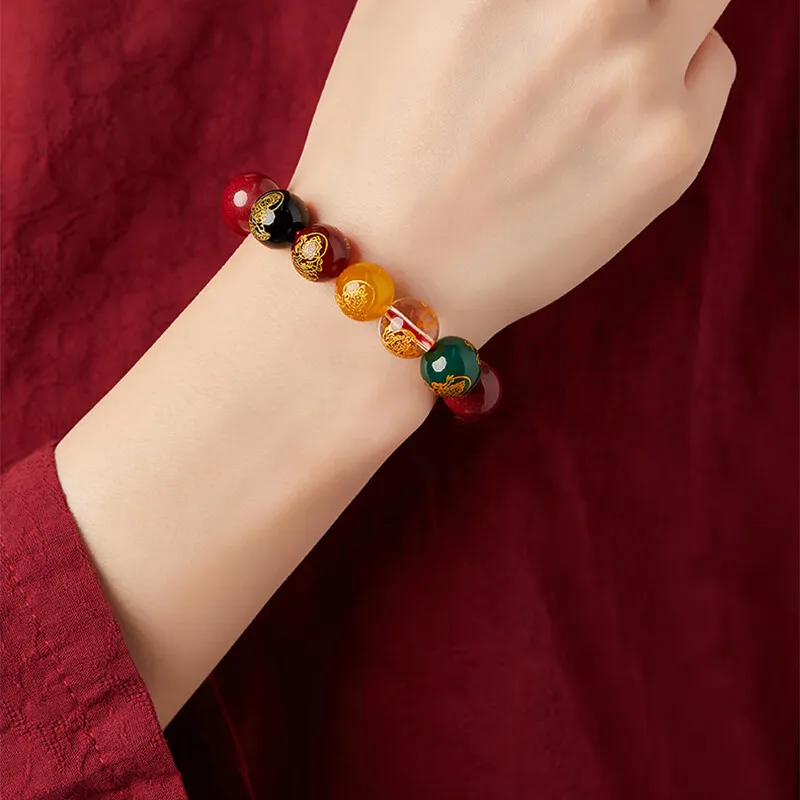 Gramda Reconstructed Cinnabar Jade Bracelets Women's-3