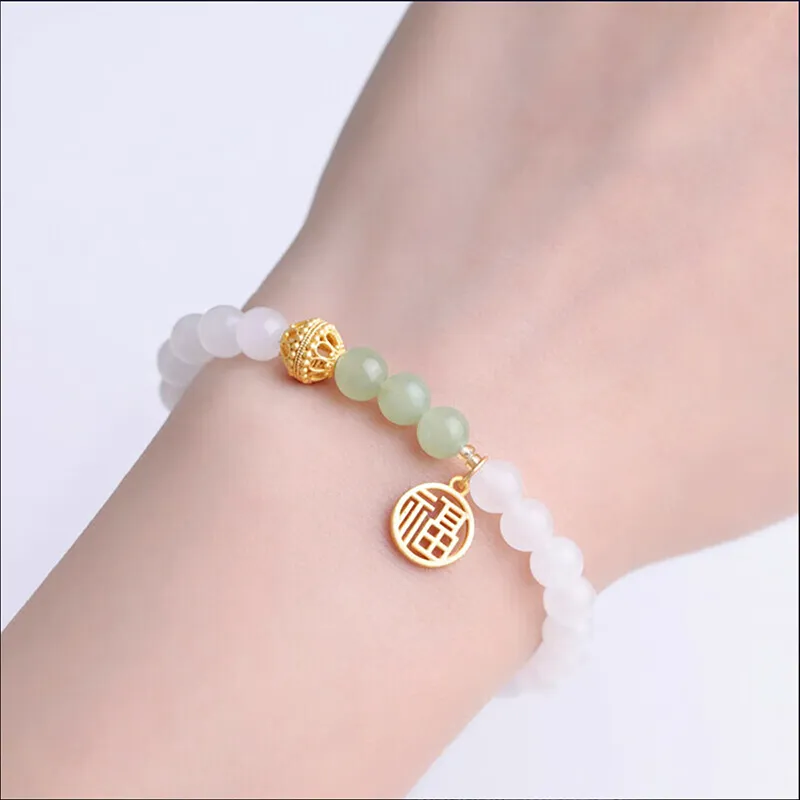 Gramda Bracelets White Jade/Pale Greenish White Jade Women's-2
