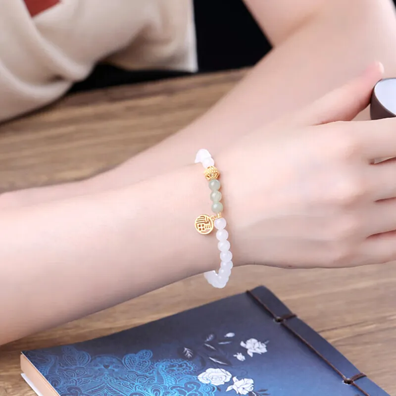 Gramda Bracelets White Jade/Pale Greenish White Jade Women's-4