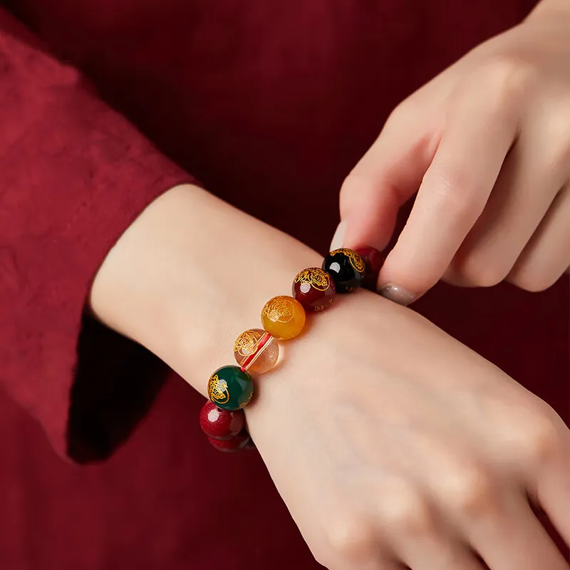Gramda Reconstructed Cinnabar Jade Bracelets Women's-1