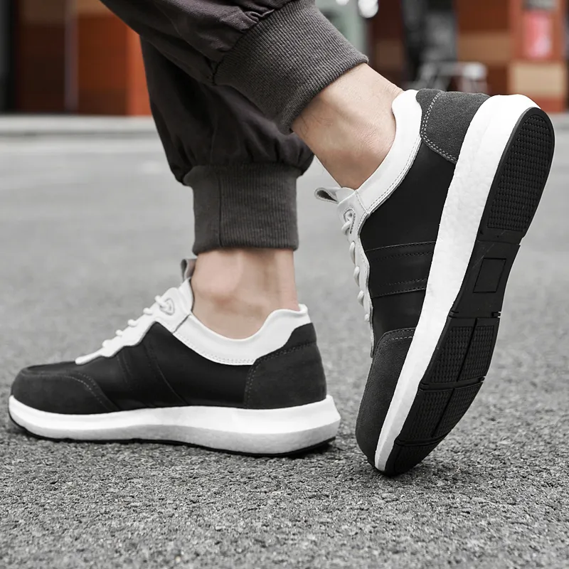 Extravagant Breathable And Wear resistant Low Top Casual Shoes Men's Black White-2