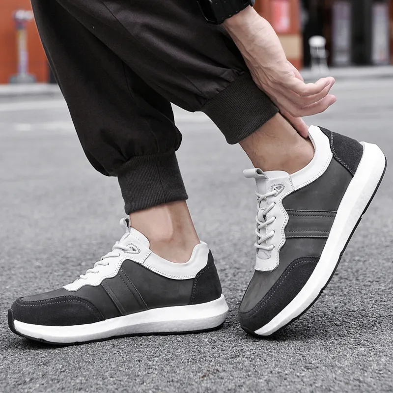 Extravagant Breathable And Wear resistant Low Top Casual Shoes Men's Gray White-2