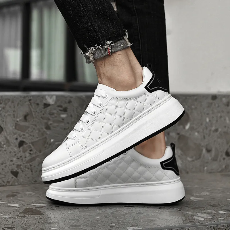 Extravagant Anti Slip Wear Resistant Lightweight Breathable Low Top Skateboard Shoes Men's White-4