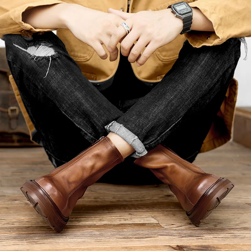 Extravagant Ankle Boots Men's Brown-1