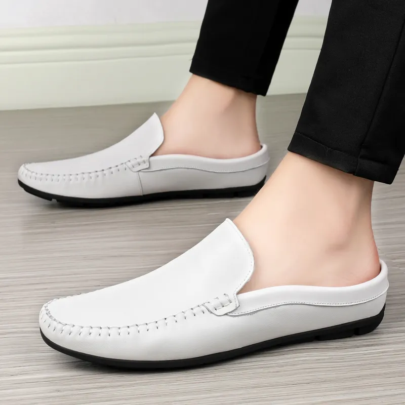 Extravagant Wrap toe Slippers Men White-1
