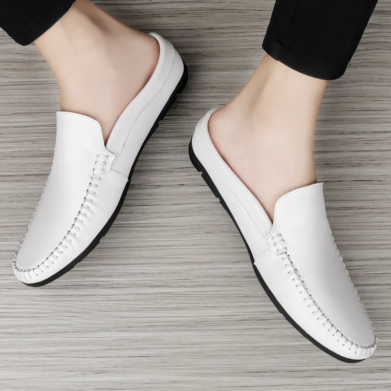 Extravagant Wrap toe Slippers Men White-4