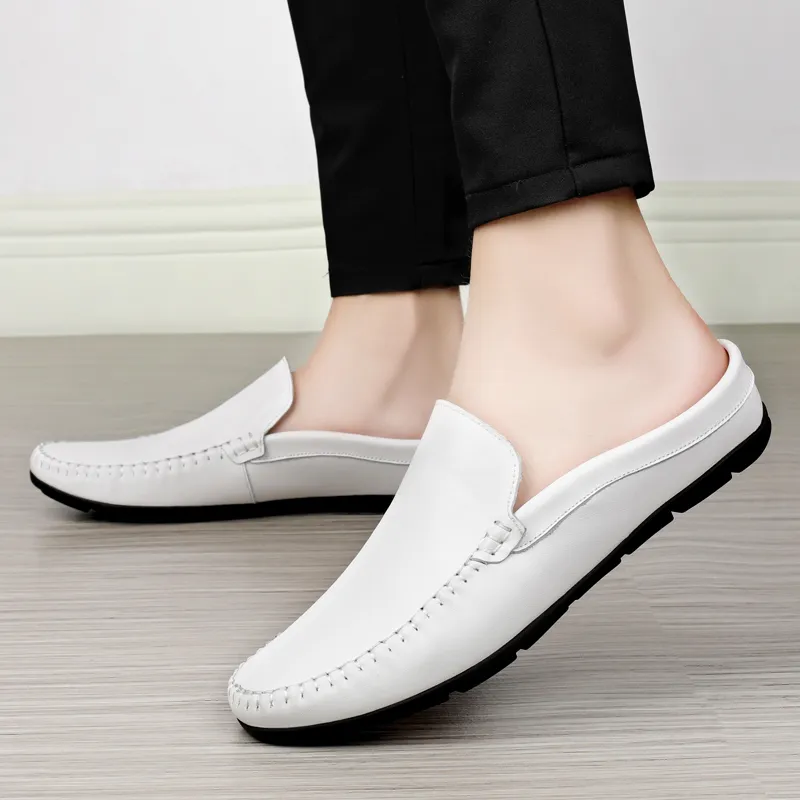 Extravagant Wrap toe Slippers Men White-3