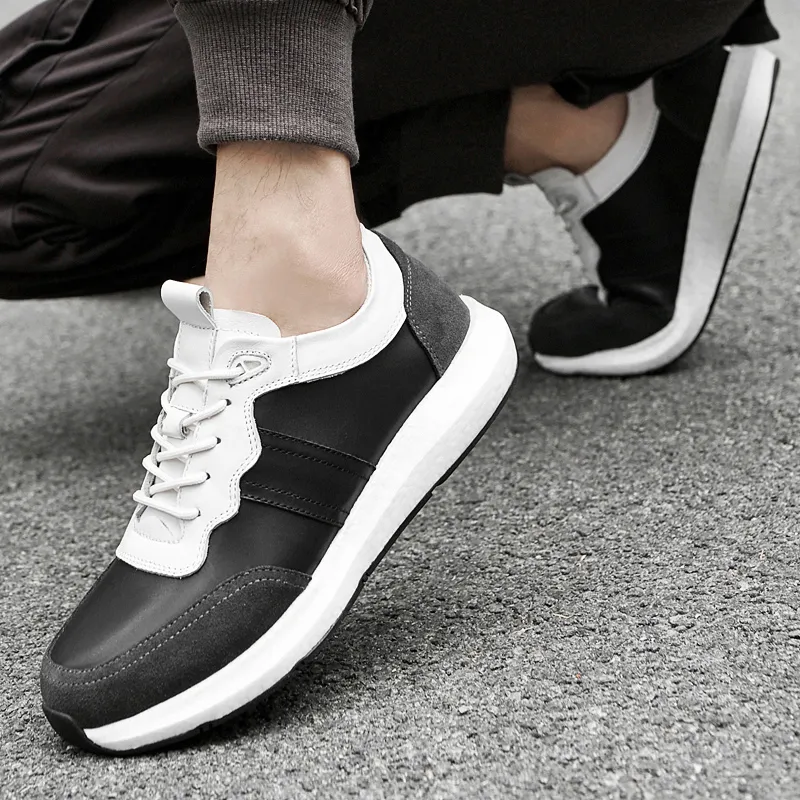 Extravagant Breathable And Wear resistant Low Top Casual Shoes Men's Black White-4