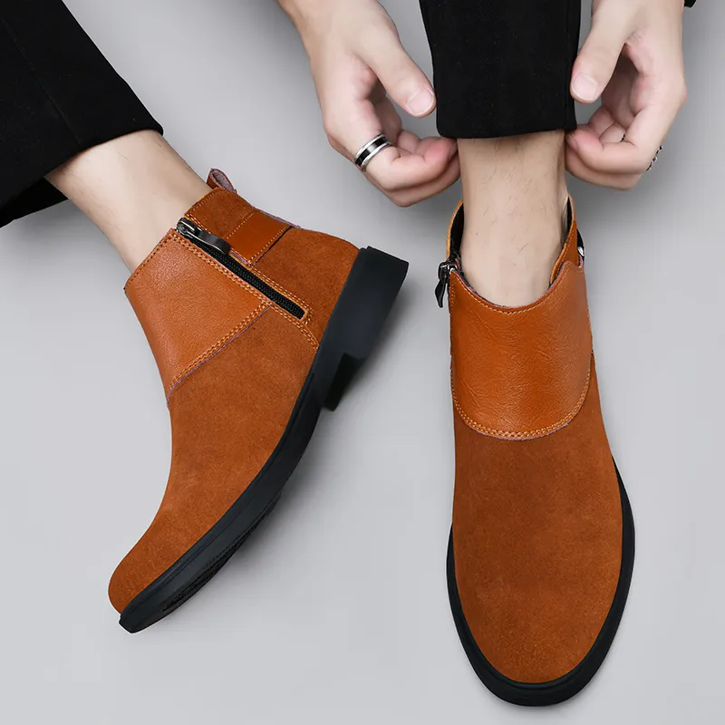 Extravagant Ankle Boots Men's Brown-5