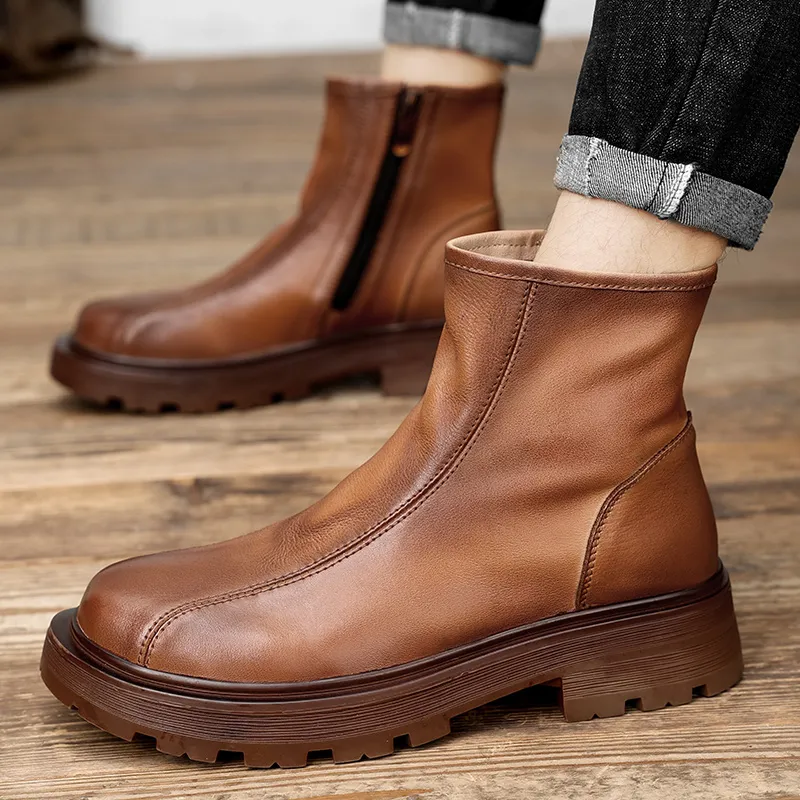 Extravagant Ankle Boots Men's Brown-5
