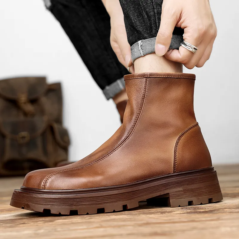 Extravagant Ankle Boots Men's Brown-4