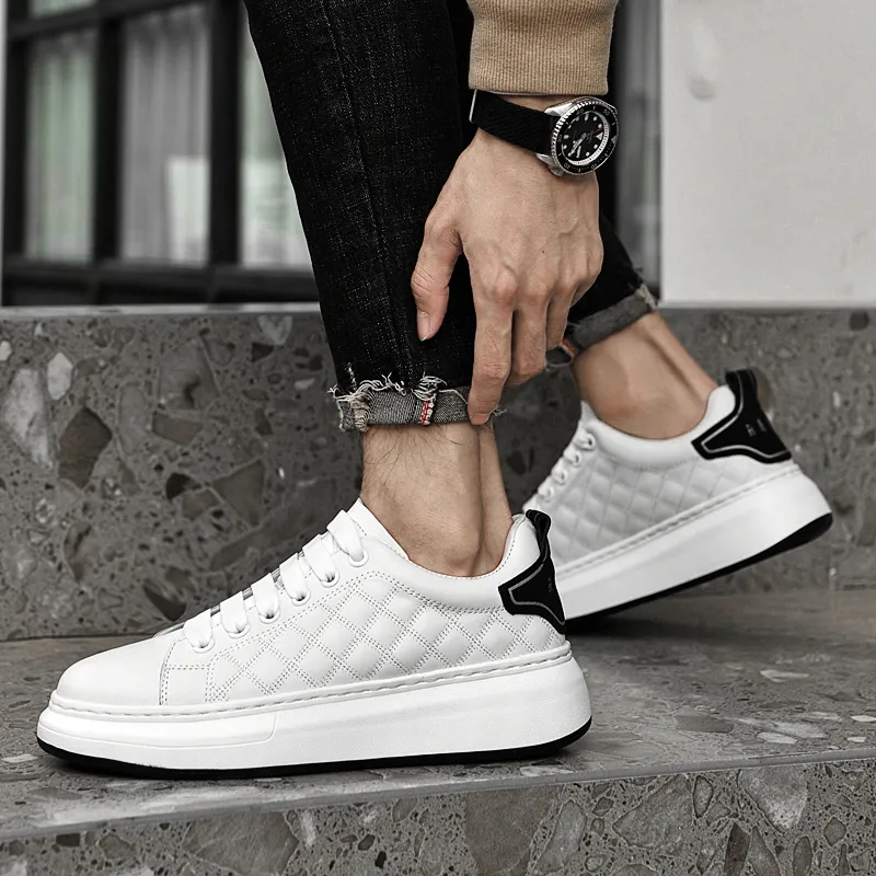 Extravagant Anti Slip Wear Resistant Lightweight Breathable Low Top Skateboard Shoes Men's White-3