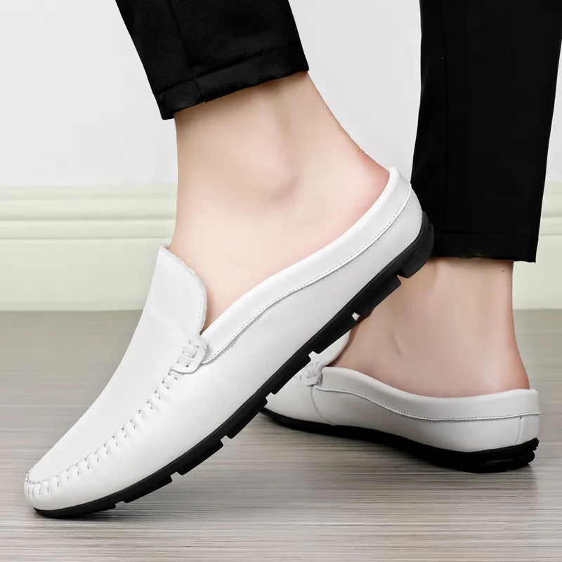 Extravagant Wrap toe Slippers Men White-2