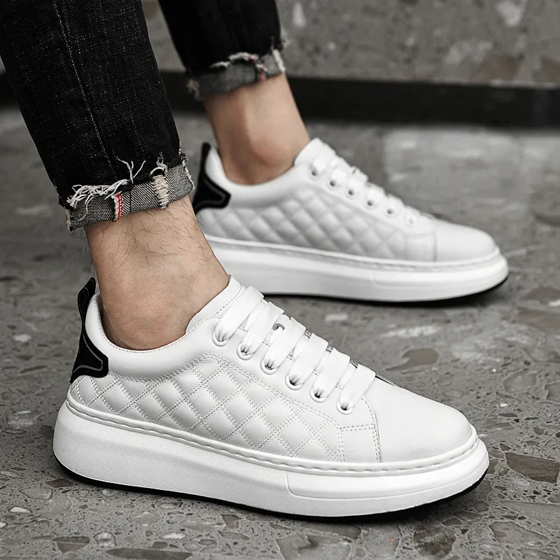 Extravagant Anti Slip Wear Resistant Lightweight Breathable Low Top Skateboard Shoes Men's White-5