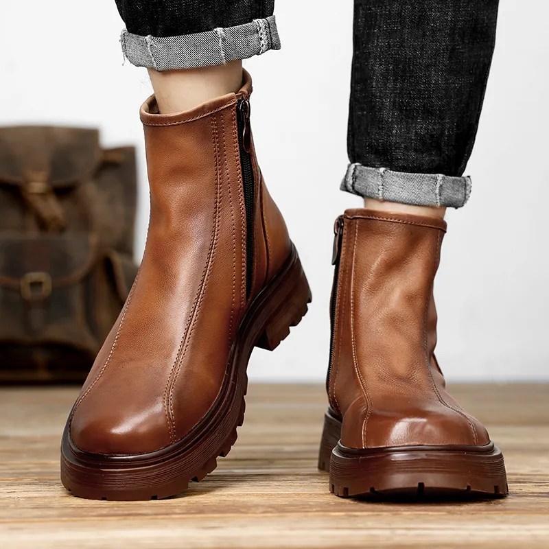Extravagant Ankle Boots Men's Brown-2