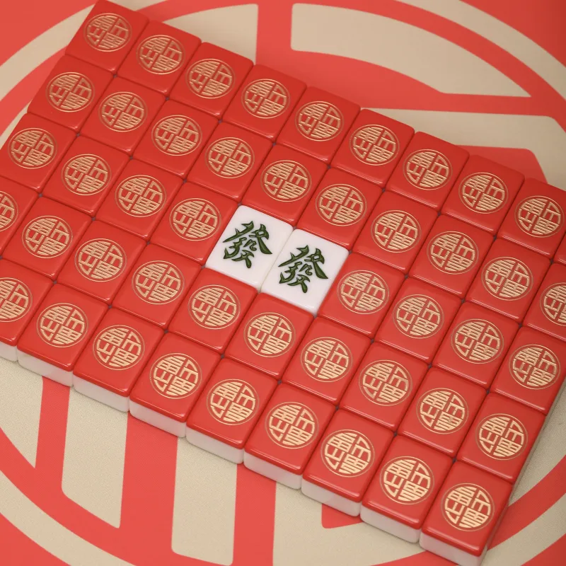 SHANGKECHENGPIN 42mm Fulin Double Red & Large Size Mahjong Board Games-9