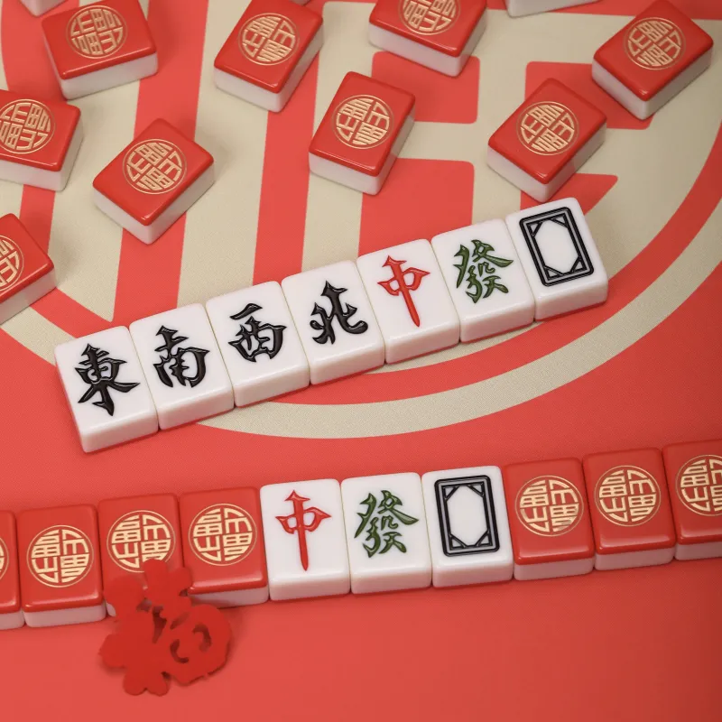 SHANGKECHENGPIN 42mm Fulin Double Red & Large Size Mahjong Board Games-3