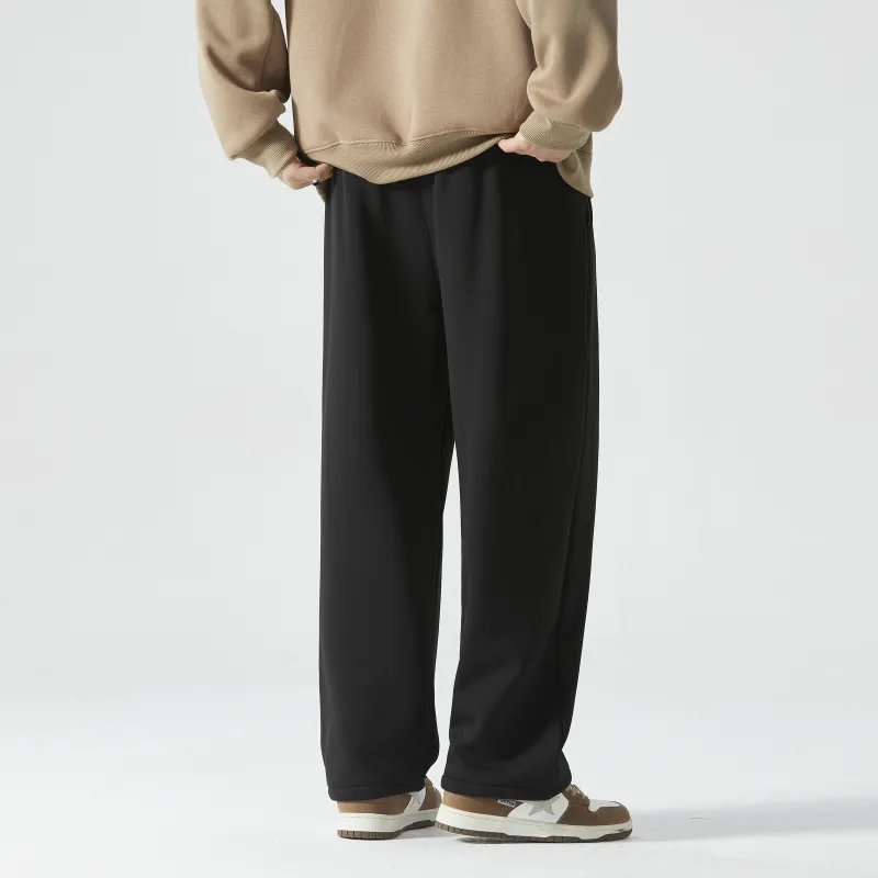 I.E Casual Pants Unisex Black Fleece Lined-3