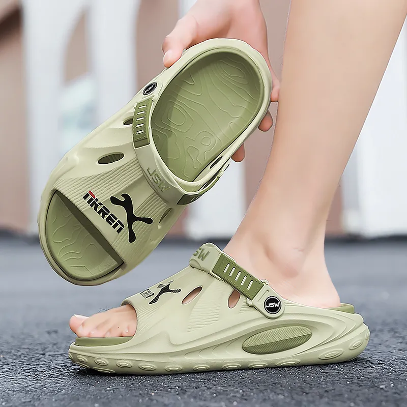 JEANSWEST New Trendy Brand Graffiti Chinese Innovation Style Beach Sandals Men's-4