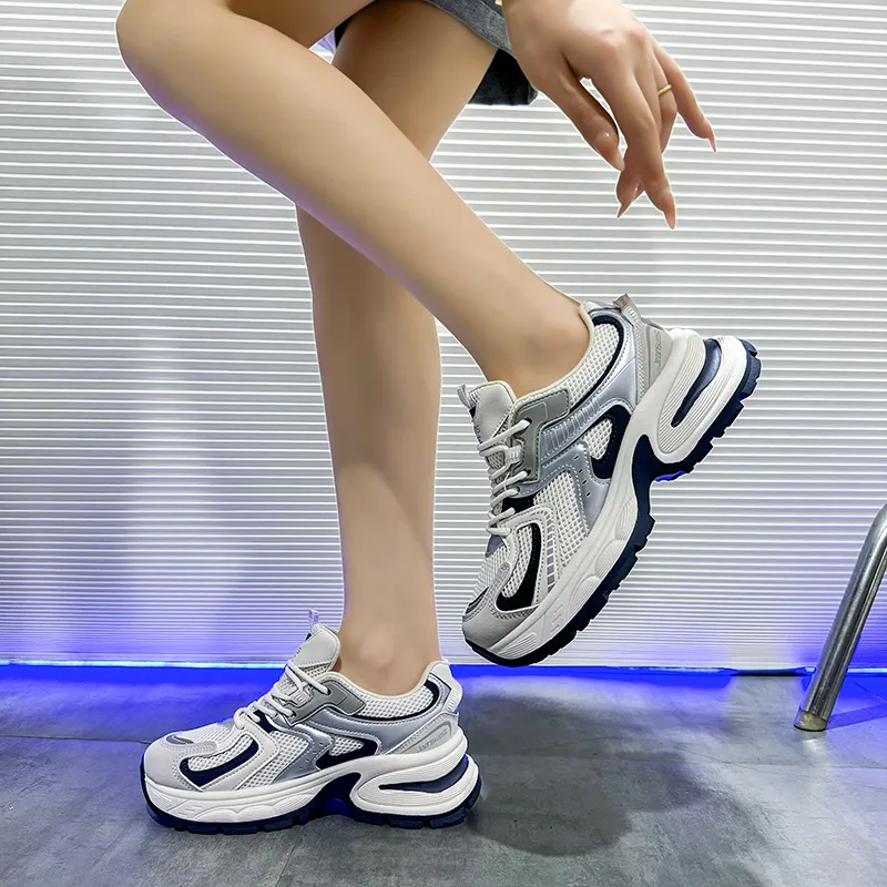 JEANSWEST Abrasion Resistant, Breathable, Lightweight, Height Increasing Chunky Sneakers Women's-4