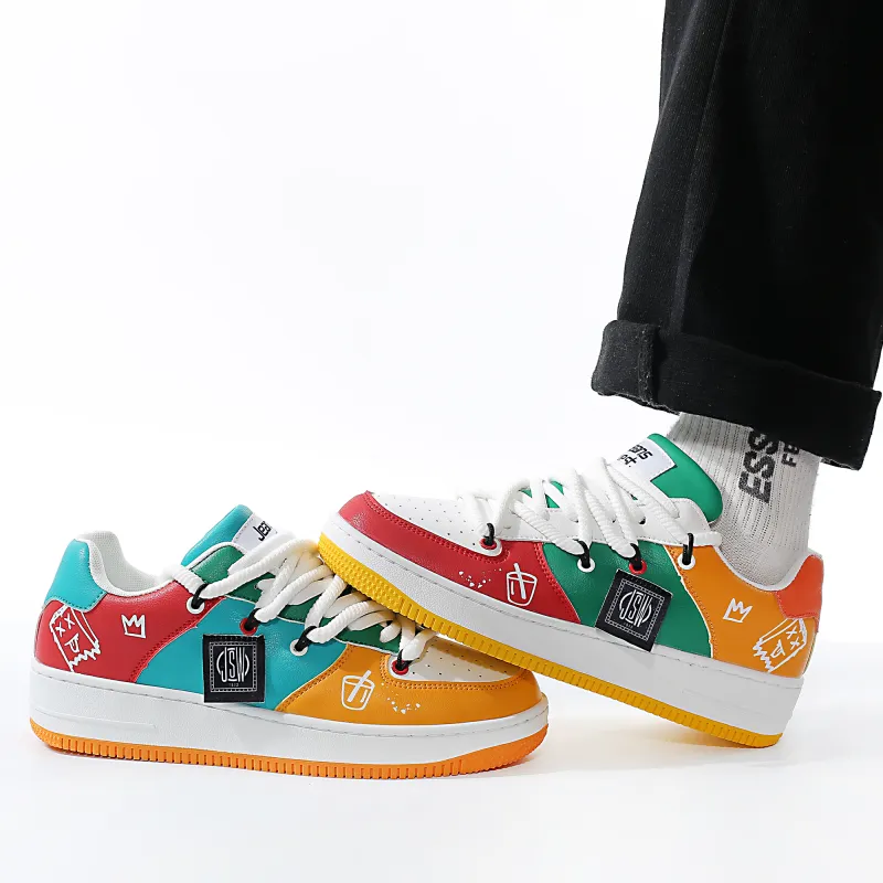 JEANSWEST Anti Slip And Wear Resistant Height Increasing Low Top Skateboard Shoes Unisex-4